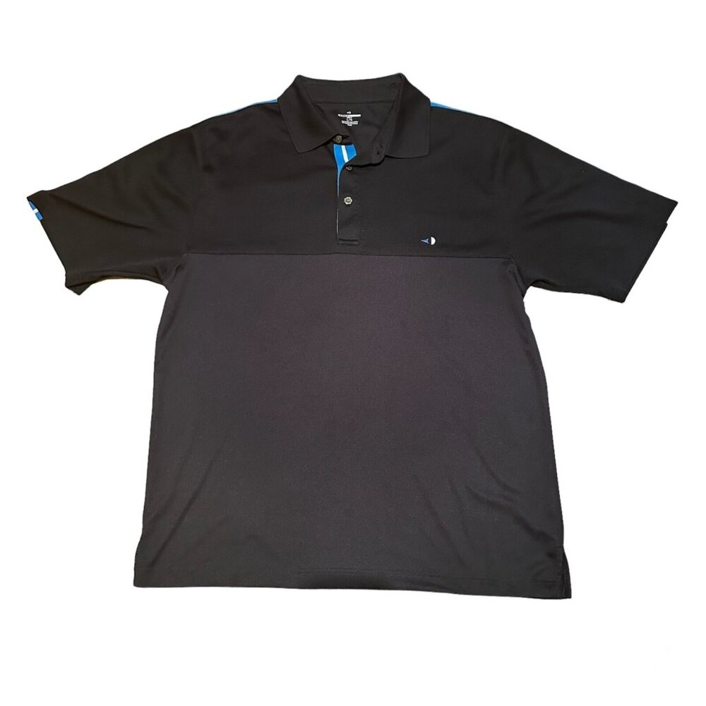 Grand Slam Golf Mens Polo Shirt Athletic Short Sleeve Black & Blue Size Large
